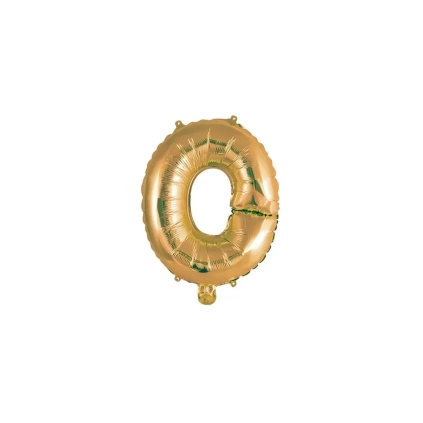 Palloncino Lettera O Oro mini shape 14" (35cm) in mylar, 1pz.