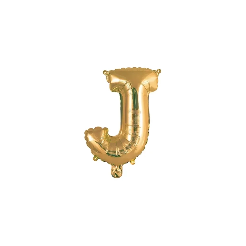 Palloncino Lettera J Oro mini shape 14" (35cm) in mylar, 1pz.