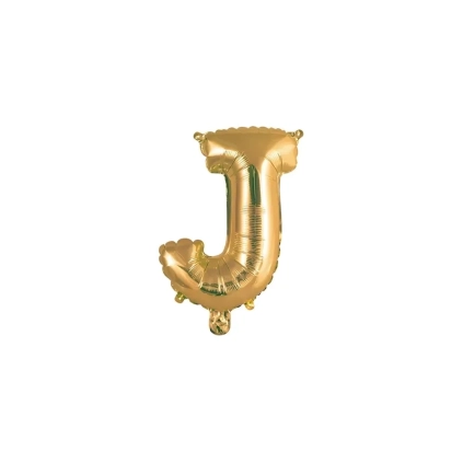 Palloncino Lettera J Oro mini shape 14" (35cm) in mylar, 1pz.