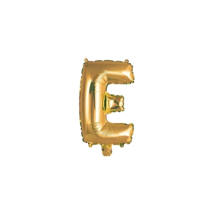 Palloncino Lettera E Oro mini shape 14" (35cm) in mylar, 1pz.
