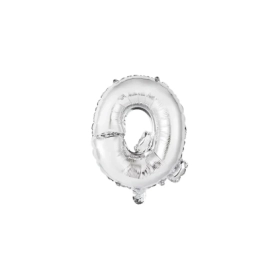 Palloncino Lettera Q Argento mini shape 14" (35cm) in mylar, 1pz.