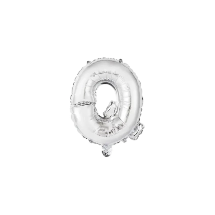 Palloncino Lettera Q Argento mini shape 14" (35cm) in mylar, 1pz.