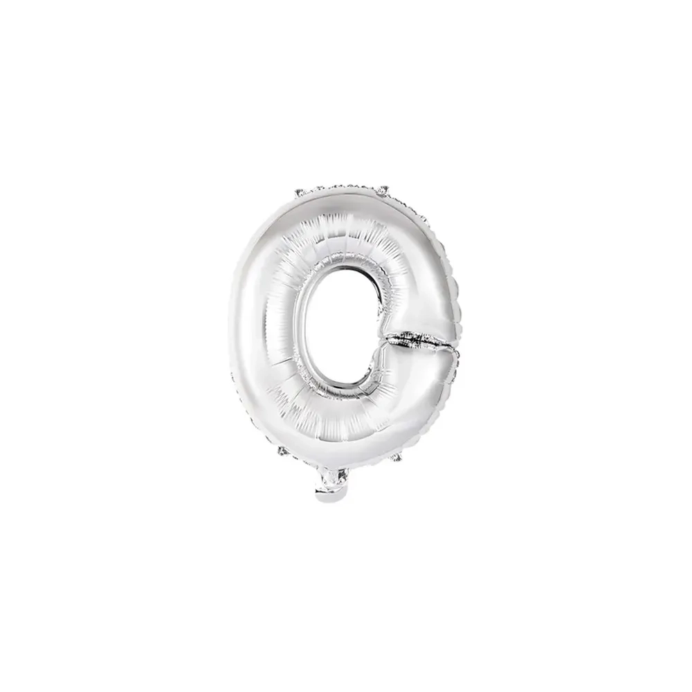 Palloncino Lettera O Argento mini shape 14" (35cm) in mylar, 1pz.