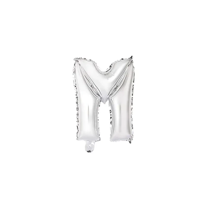 Palloncino Lettera M Argento mini shape 14" (35cm) in mylar, 1pz.