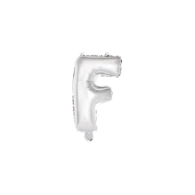 Palloncino Lettera F Argento mini shape 14" (35cm) in mylar, 1pz.