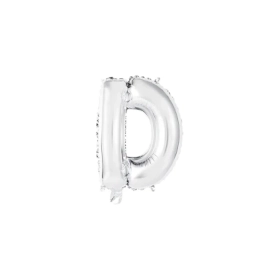 Palloncino Lettera D Argento mini shape 14" (35cm) in mylar, 1pz.