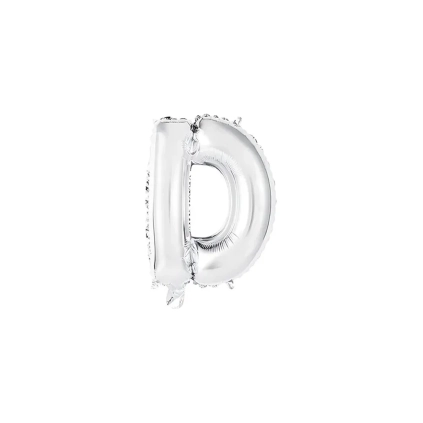 Palloncino Lettera D Argento mini shape 14" (35cm) in mylar, 1pz.