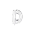 Palloncino Lettera D Argento mini shape 14" (35cm) in mylar, 1pz.