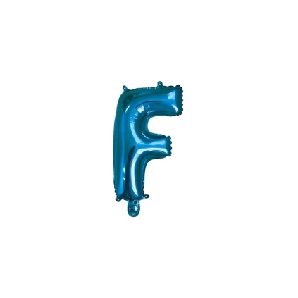 Palloncino Lettera F Blu mini shape 14" (35cm) in mylar, 1pz.
