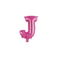 Palloncino Lettera J fucsia mini shape 14" (35cm) in mylar, 1pz.