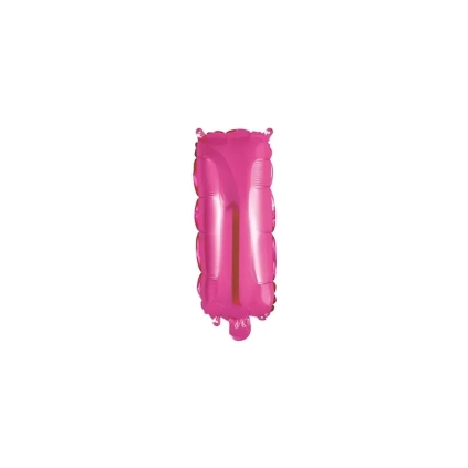 Palloncino Lettera I fucsia mini shape 14" (35cm) in mylar, 1pz.