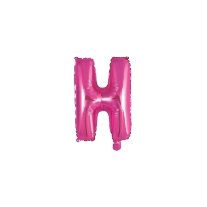 Palloncino Lettera H fucsia mini shape 14" (35cm) in mylar, 1pz.