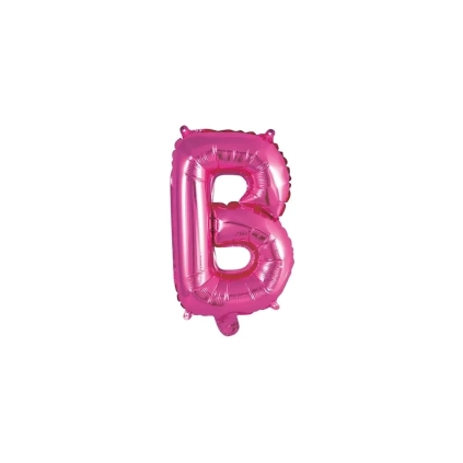Palloncino Lettera B fucsia mini shape 14" (35cm) in mylar, 1pz.