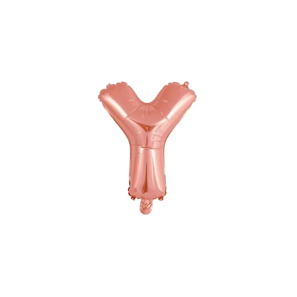 Palloncino Lettera Y Rosa Gold mini shape 14" (35cm) in mylar, 1pz.