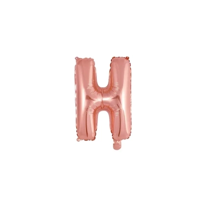 Palloncino Lettera H Rosa Gold mini shape 14" (35cm) in mylar, 1pz.