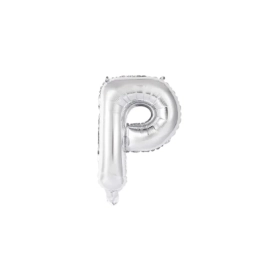 Palloncino Lettera P Argento mini shape 14" (35cm) in mylar, 1pz.