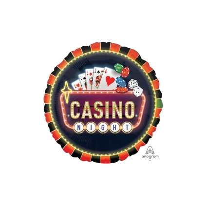 Palloncino Casinò Night super shape 28" (71cm) in mylar, 1pz.