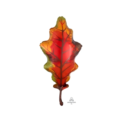 Palloncino Foglia di Quercia Autunnale mega shape 42" (106cm) in mylar, 1pz.