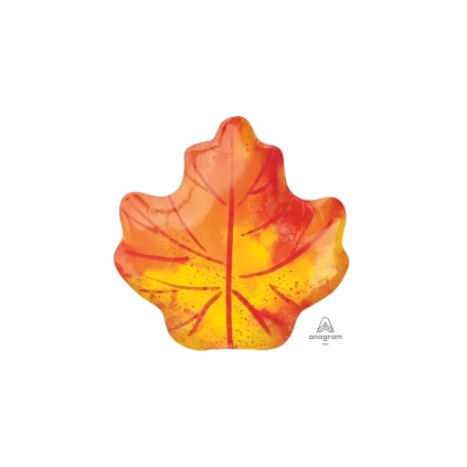 Palloncino Foglia d'Acero Autunnale standard shape 21" (53cm) in mylar, 1pz.