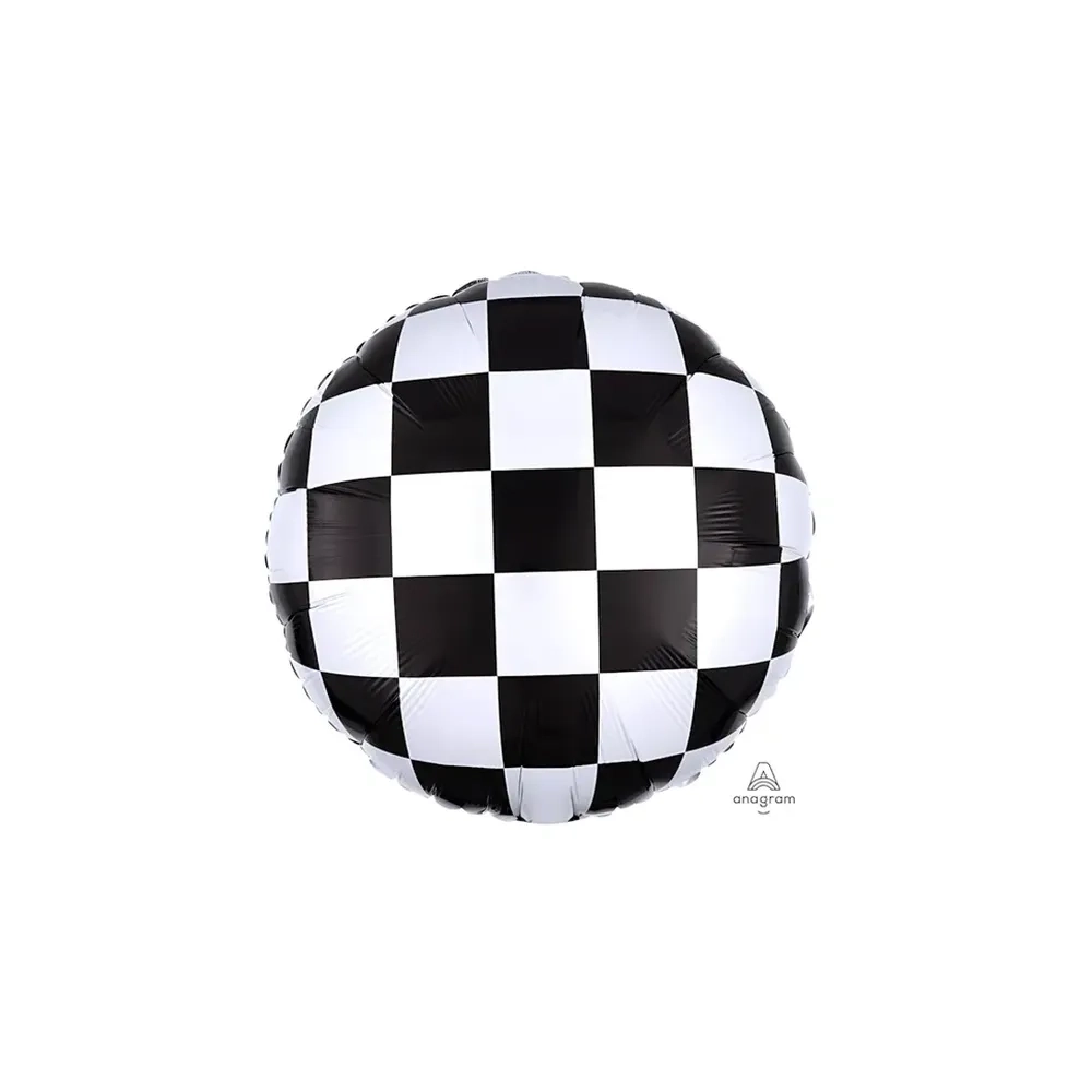 Palloncino a Scacchiera standard shape 18" (45cm) in mylar, 1pz.