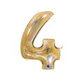 Palloncino numero 4 HoloGlitter Oro super shape 40" (101cm) in mylar, 1pz.