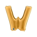 Palloncino Lettera W Oro super shape 40" (101cm) in mylar, 1pz.