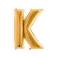 Palloncino Lettera K Oro super shape 40" (101cm) in mylar, 1pz.