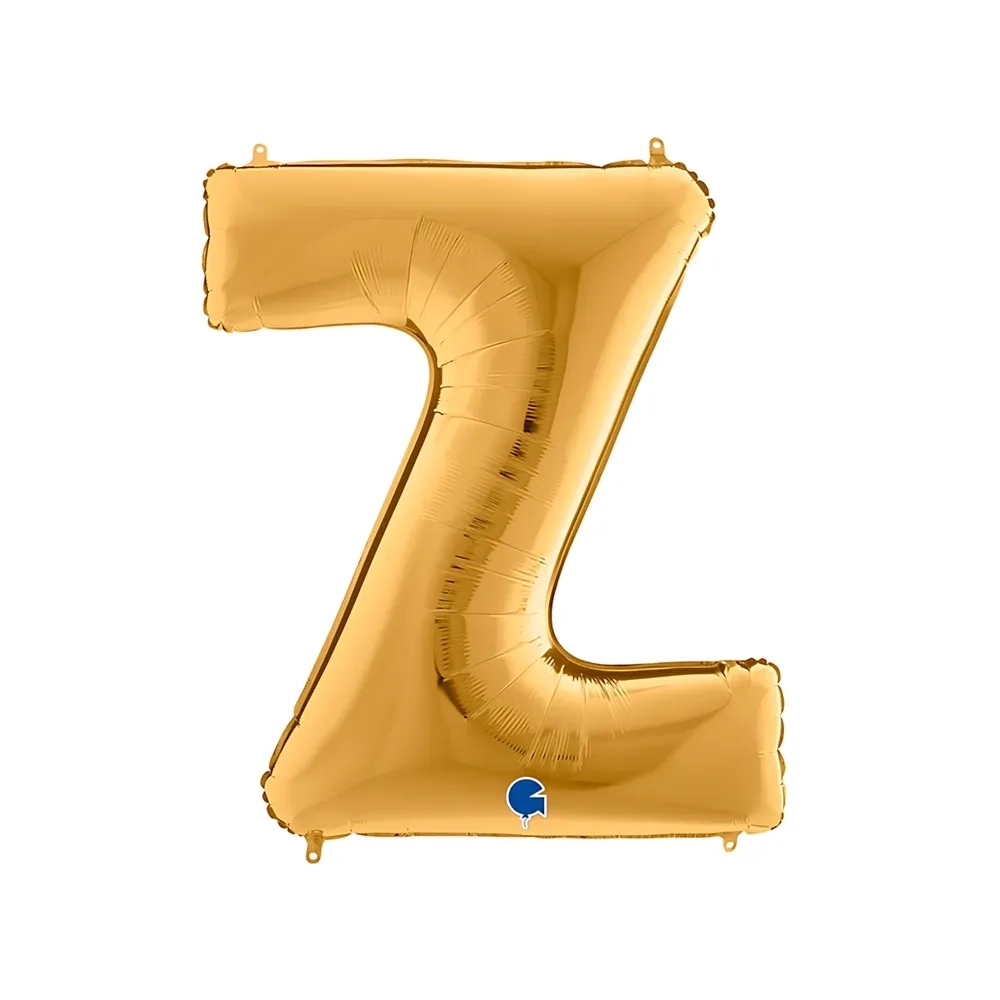 Palloncino Lettera Z Oro super shape 40" (101cm) in mylar, 1pz.