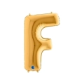 Palloncino Lettera F Oro super shape 40" (101cm) in mylar, 1pz.