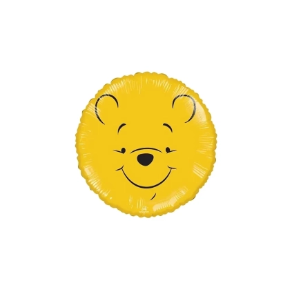 Palloncino giallo con Viso Winnie the Pooh standard shape 18" (45cm) in mylar, 1pz.