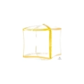Palloncino Cubo con profili Gold Trim mini shape 15" (38cm) in mylar, 1pz.