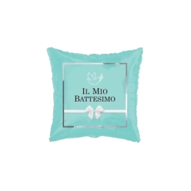Palloncino quadrato Celeste Chic Il Mio Battesimo standard shape 18" (45cm) in mylar, 1pz.