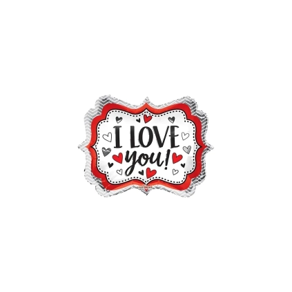 Palloncini I Love You Marquee con cuoricini mini shape 14" (35cm) in mylar, 5pz.