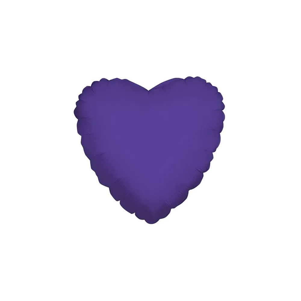 Palloncino Cuore Viola standard shape 18" (45cm) in mylar, 1pz.