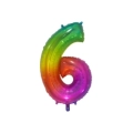 Palloncino numero 6 Multicolor Jelly super shape 34" (86cm) in mylar, 1pz.
