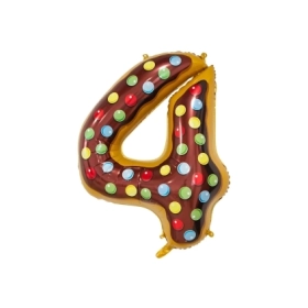 Palloncino numero 4 Candy super shape 34" (86cm) in mylar, 1pz.
