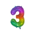 Palloncino numero 3 Multicolor Jelly super shape 34" (86cm) in mylar, 1pz.