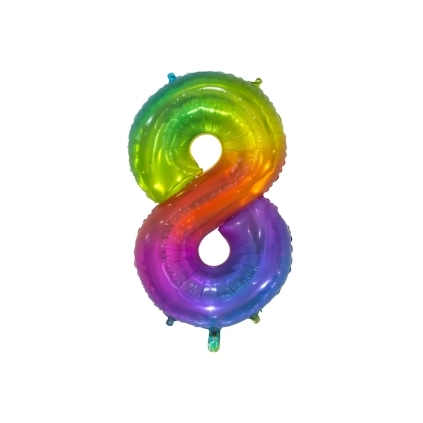 Palloncino numero 8 Multicolor Jelly super shape 34" (86cm) in mylar, 1pz.