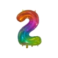 Palloncino numero 2 Multicolor Jelly super shape 34" (86cm) in mylar, 1pz.