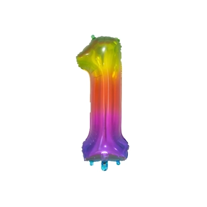 Palloncino numero 1 Multicolor Jelly super shape 34" (86cm) in mylar, 1pz.