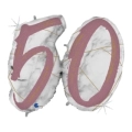 Palloncino numero 50 Marmorizzato Rosa Gold mega shape 43" (109cm) in mylar, 1pz.