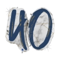 Palloncino numero 40 Marmorizzato Blu mega shape 43" (109cm) in mylar, 1pz.