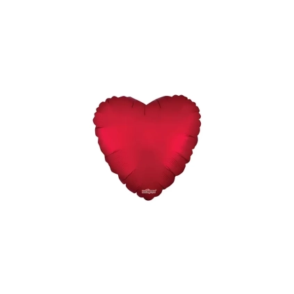 Palloncini Cuore Rosso Satinato MiniShape mini shape 9" (22cm) in mylar, 1pz.
