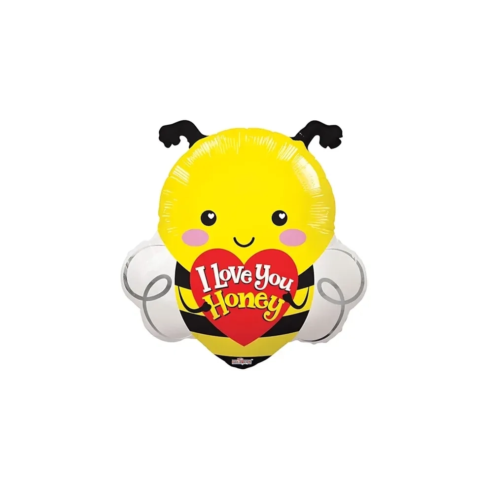 Palloncino Ape con cuoricino I Love You Honey standard shape 20" (50cm) in mylar, 1pz.