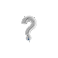 Palloncini simbolo ? Argento mini shape 14" (35cm) in mylar, 5pz.
