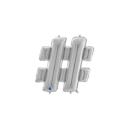 Palloncini simbolo Cancelletto Argento mini shape 14" (35cm) in mylar, 5pz.