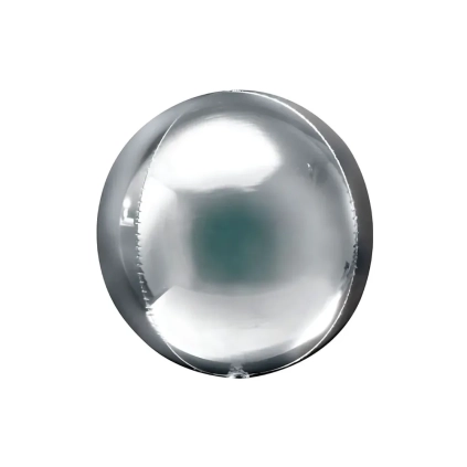 Palloncino Sfera Argento super shape 32" (81cm) in mylar, 1pz.
