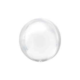 Palloncino Sfera Bianca standard shape 22" (55cm) in mylar, 1pz.