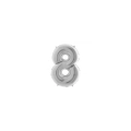 Palloncini numero 8 Argento mini shape 16" (40cm) in mylar, 5pz.