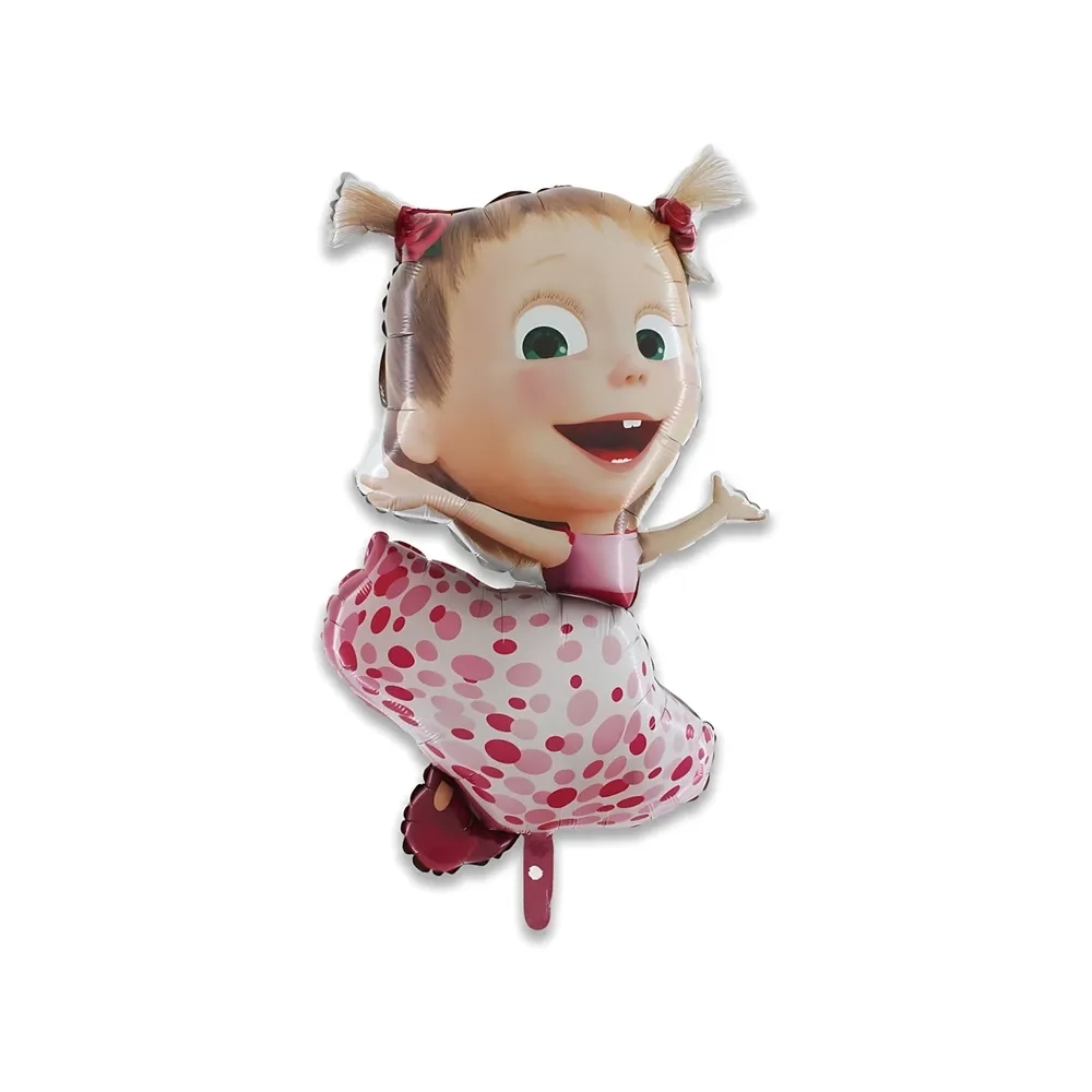 Palloncino Masha con Vestito Pois mega shape 41" (104cm) in mylar, 1pz.